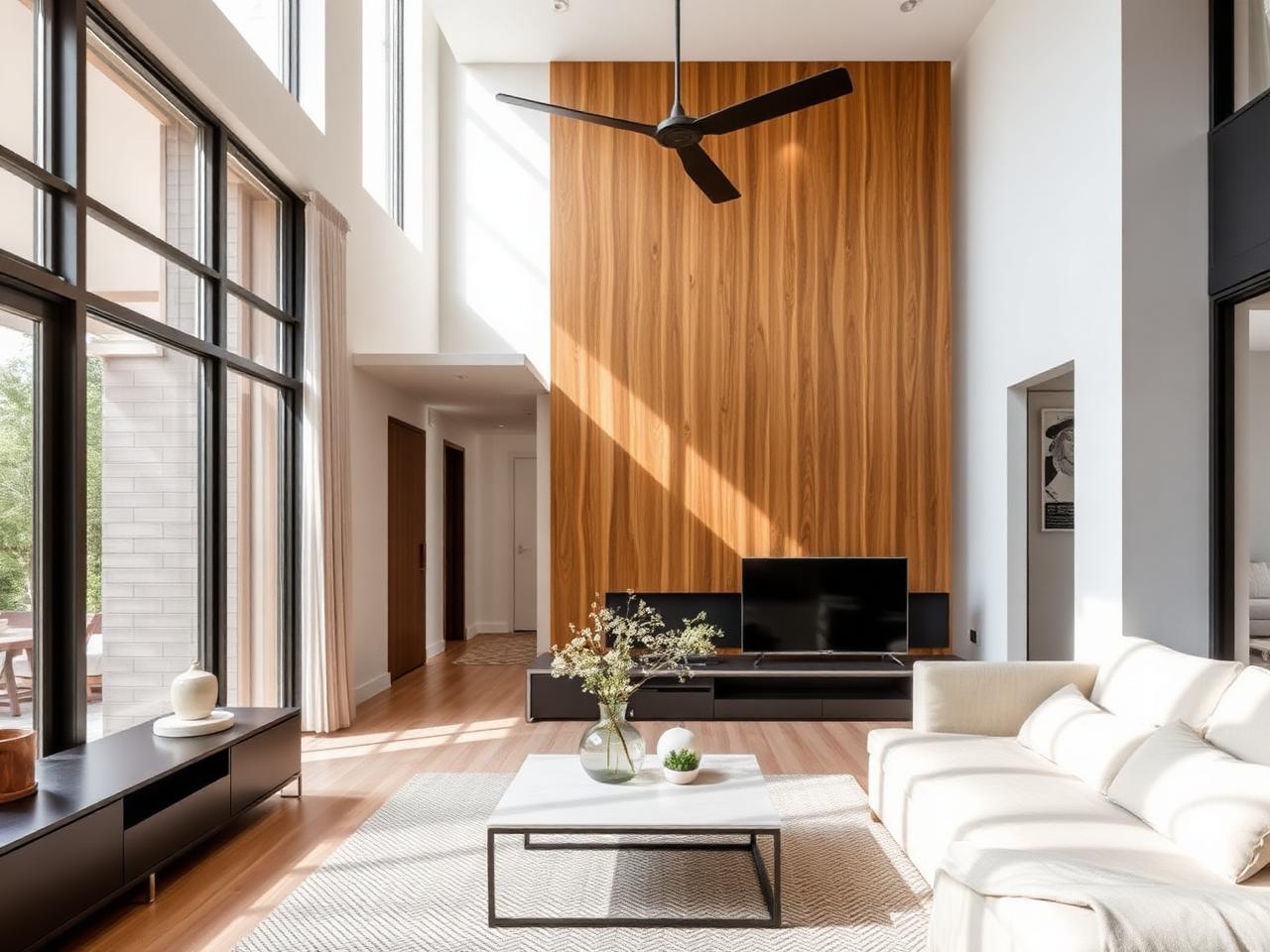 Interior cladding feature wall